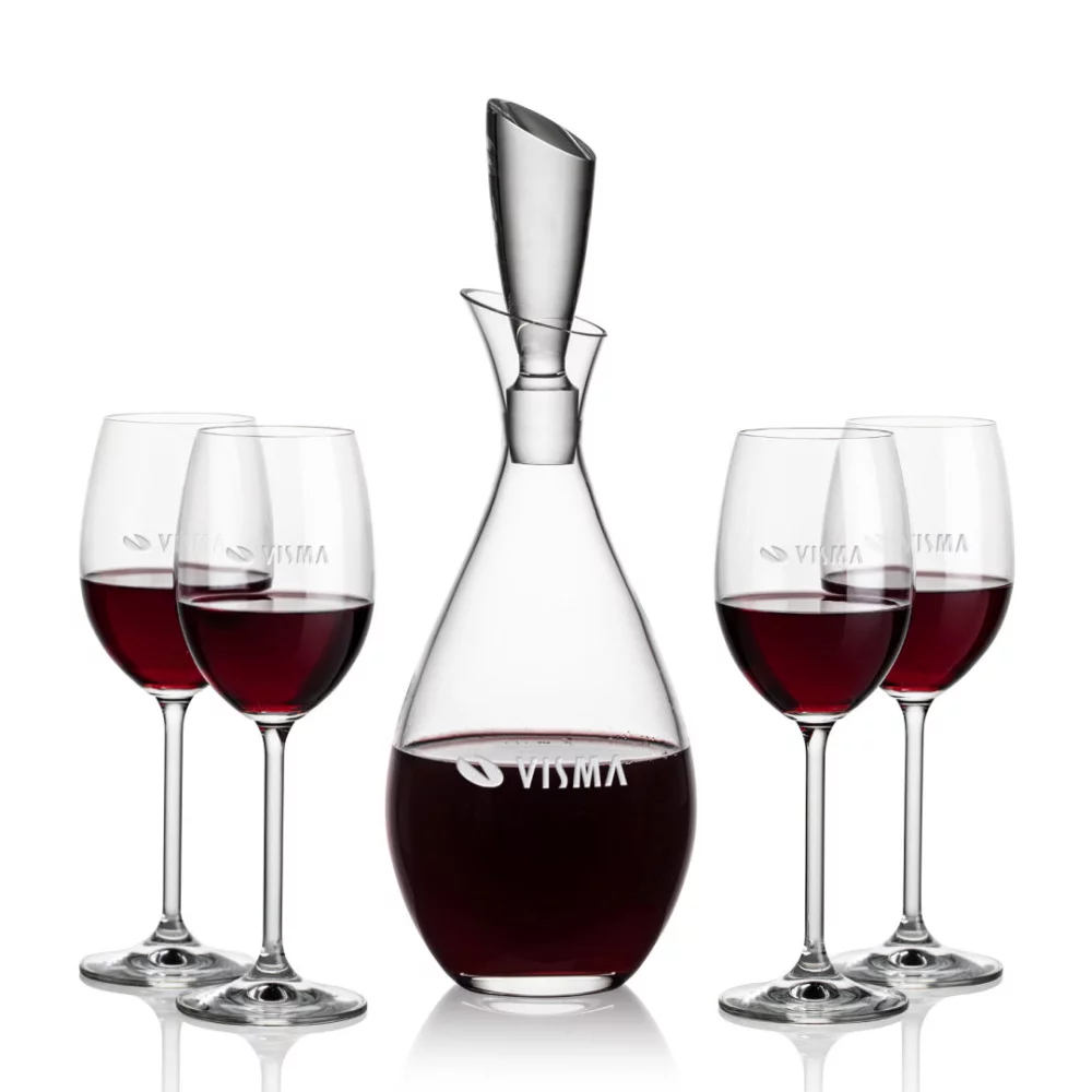 Carafe Juliette et 4 bouteilles de vin Woodbridge