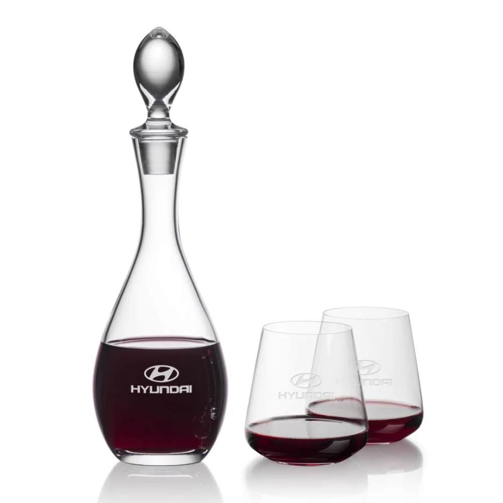 Carafe Malvern et 2 verres à vin sans pied Breckland