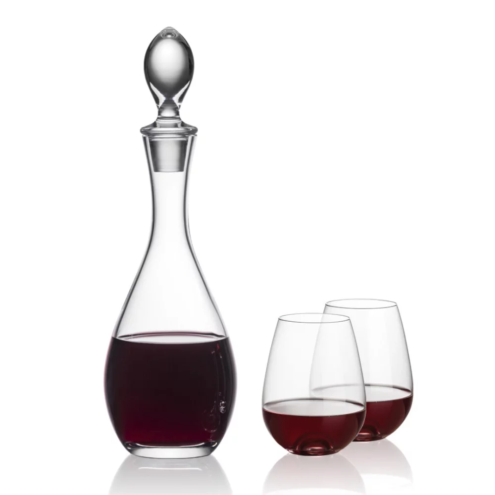 Carafe Malvern et 2 verres à vin sans pied Edderton.
