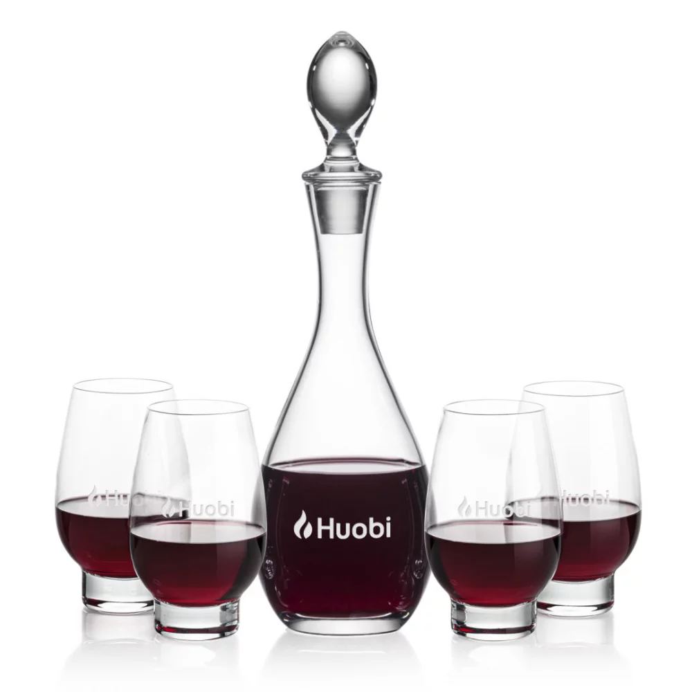 Carafe Malvern et 4 verres à vin sans pied Edderton