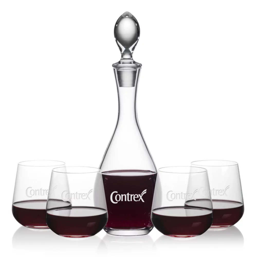 Carafe Malvern et 4 verres à vin sans pied Howden