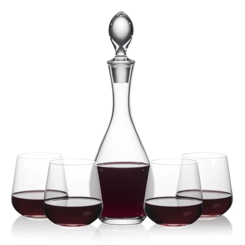 Carafe Malvern et 4 verres à vin sans pied Howden
