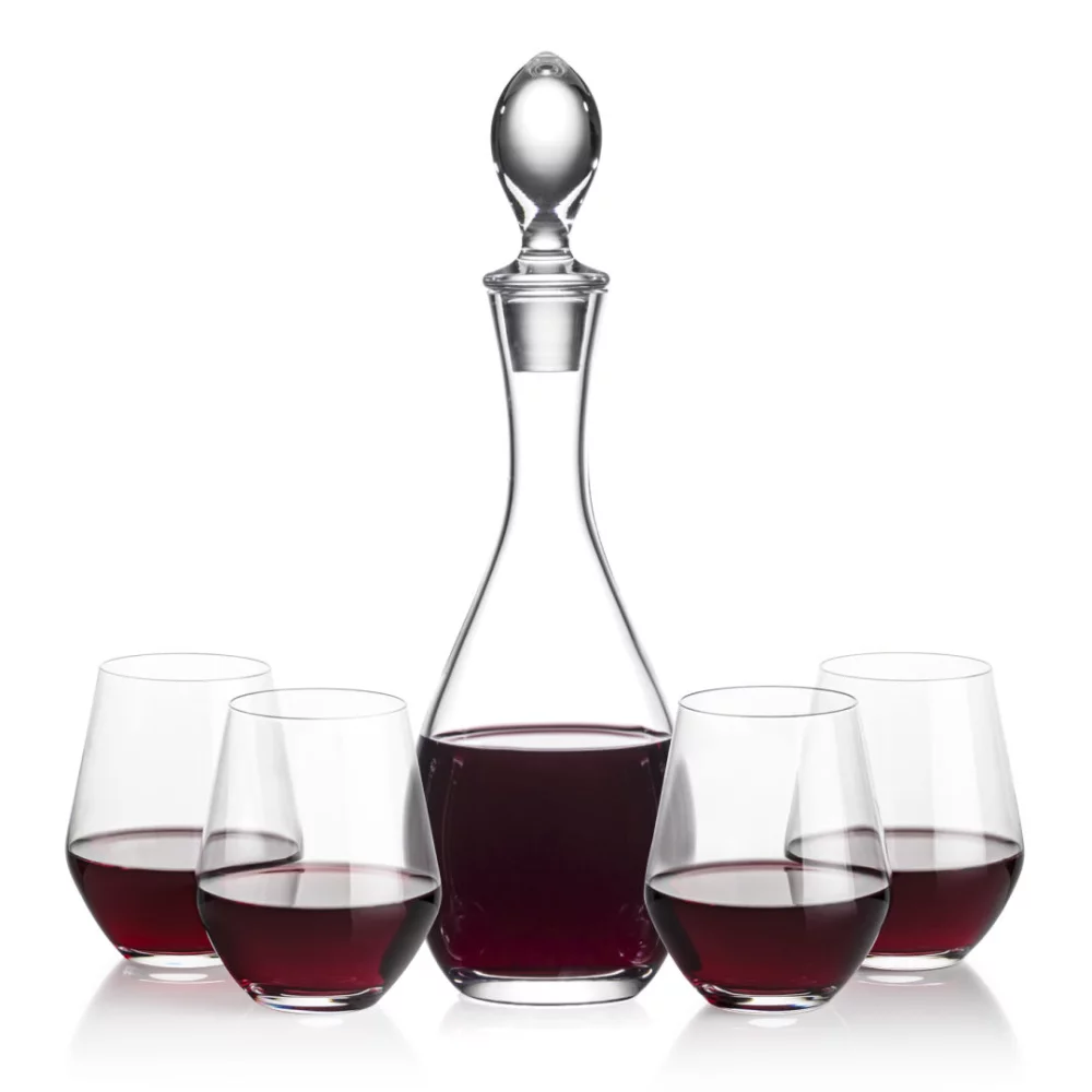 Carafe Malvern et 4 verres à vin sans pied Reina