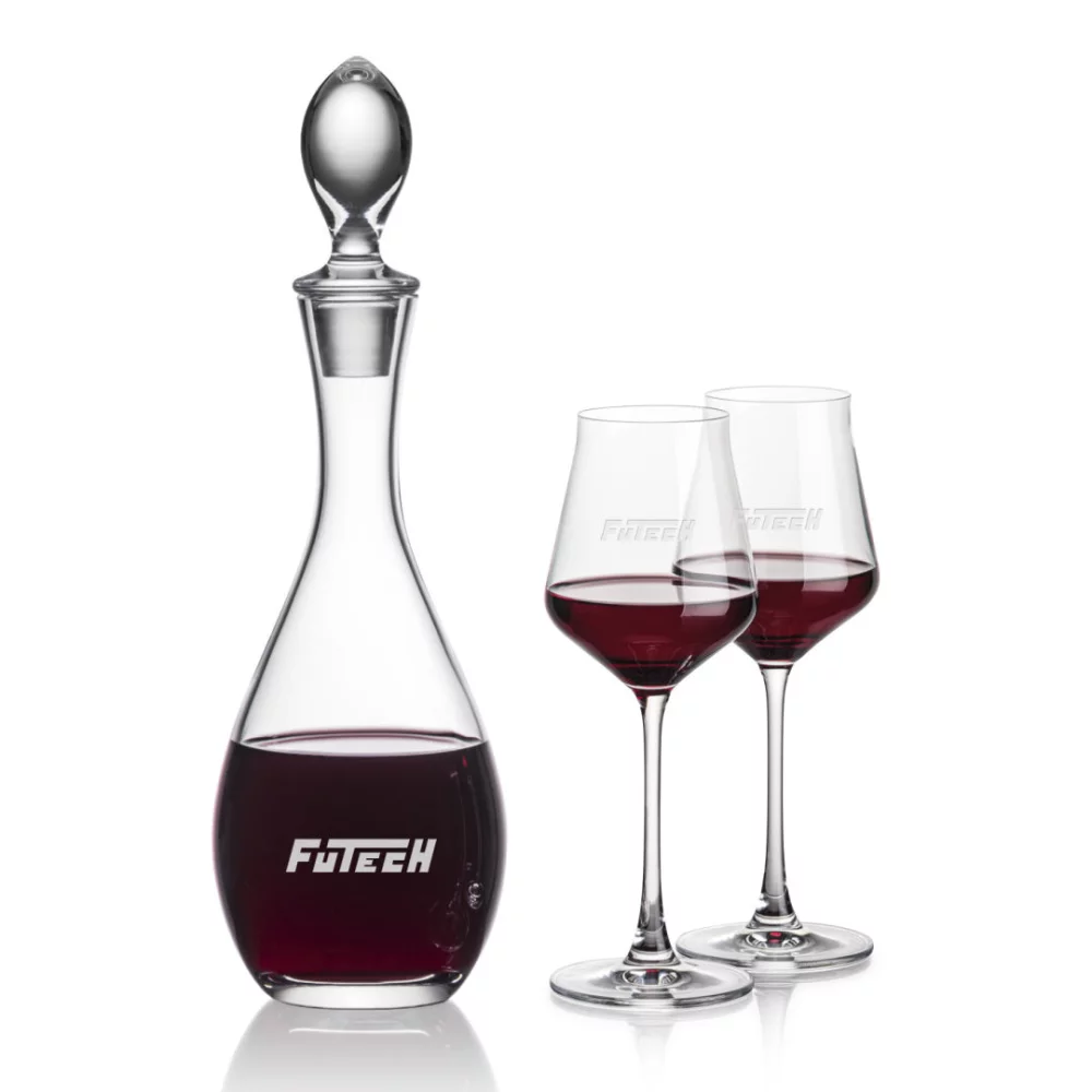 Carafe Malvern et 2 verres à vin Bretton