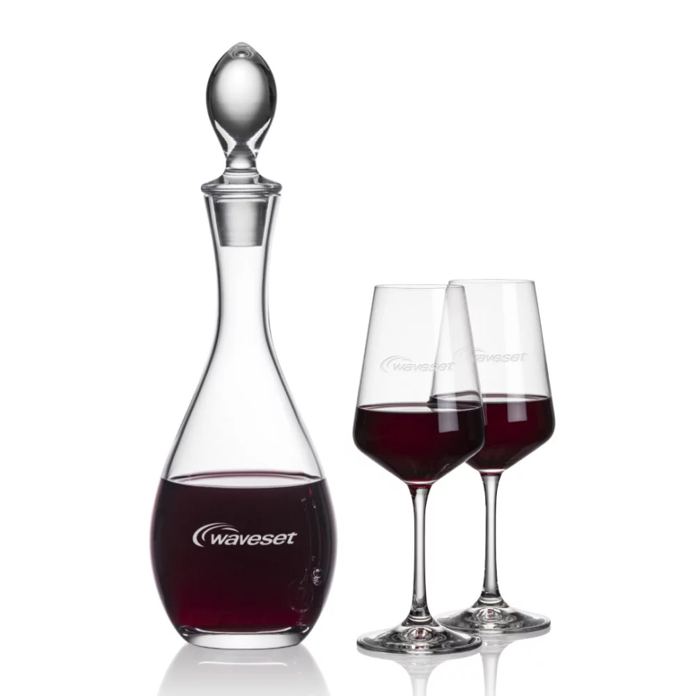 Carafe Malvern et 2 verres à vin Cannes