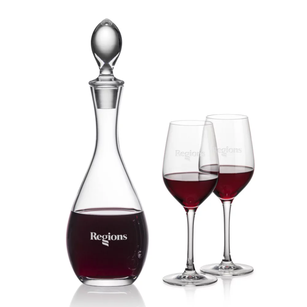Carafes Malvern et 2 verres à vin Lethbridge