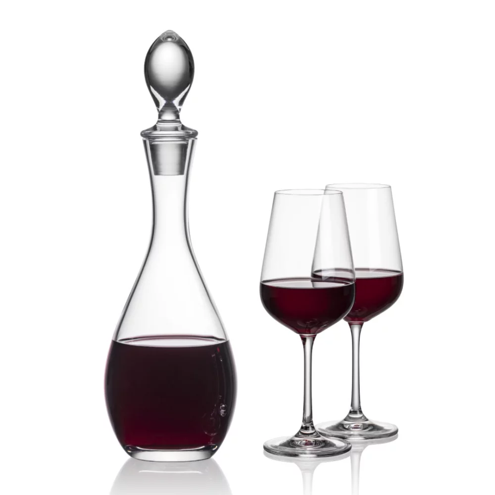 Carafes Malvern et 2 verres à vin Laurent
