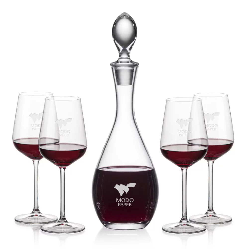 Malvern Decanter & 4 Elderwood Wine