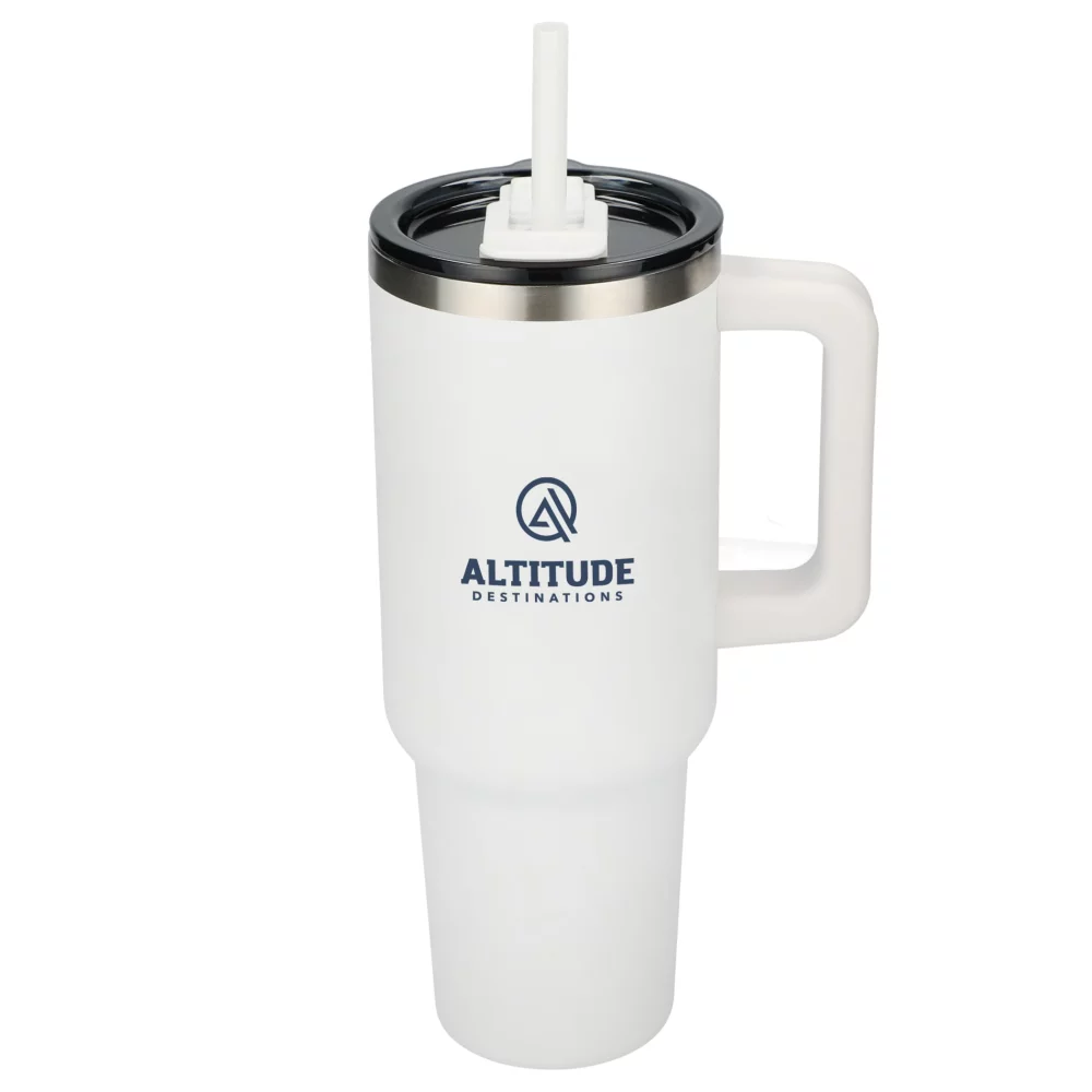Gobelet de voyage recyclé Pinnacle avec paille 40 oz