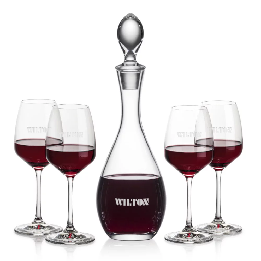 Carafes Malvern et 4 verres à vin Oldham