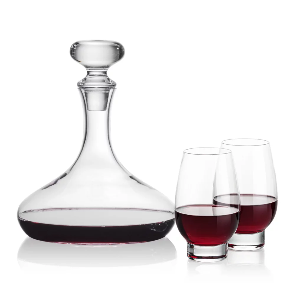 Stratford Decanter & 2 Glenarden Stemless Wine