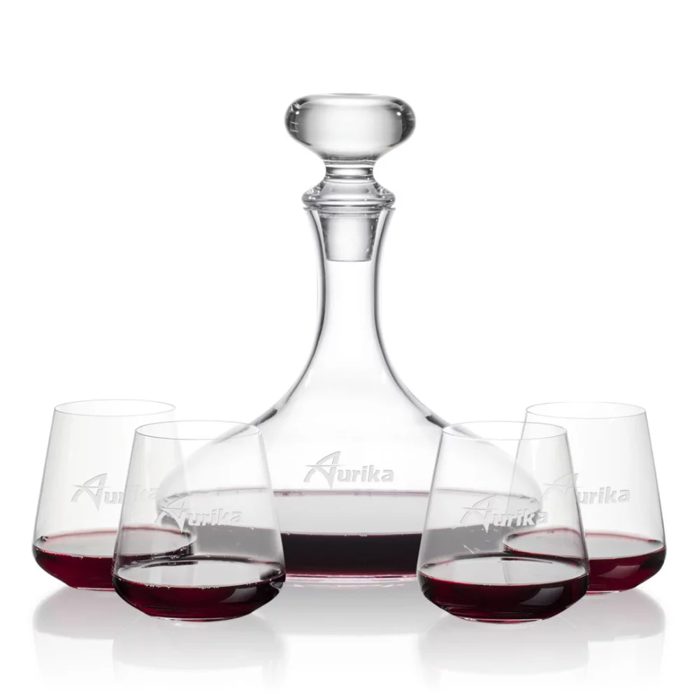 Carafe Stratford et 4 verres à vin sans pied Breckland