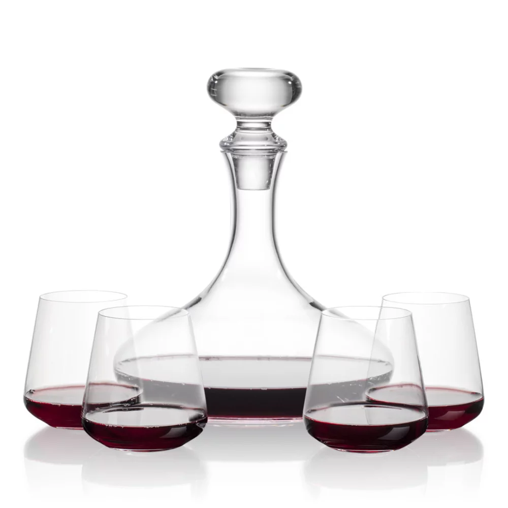Carafe Stratford et 4 verres à vin sans pied Breckland