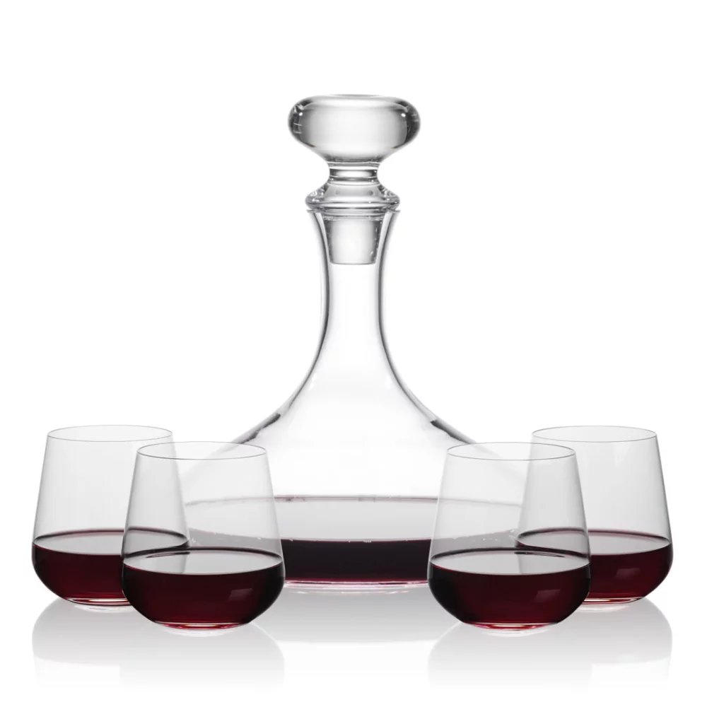 Stratford Decanter & 4 Howden Stemless Wine