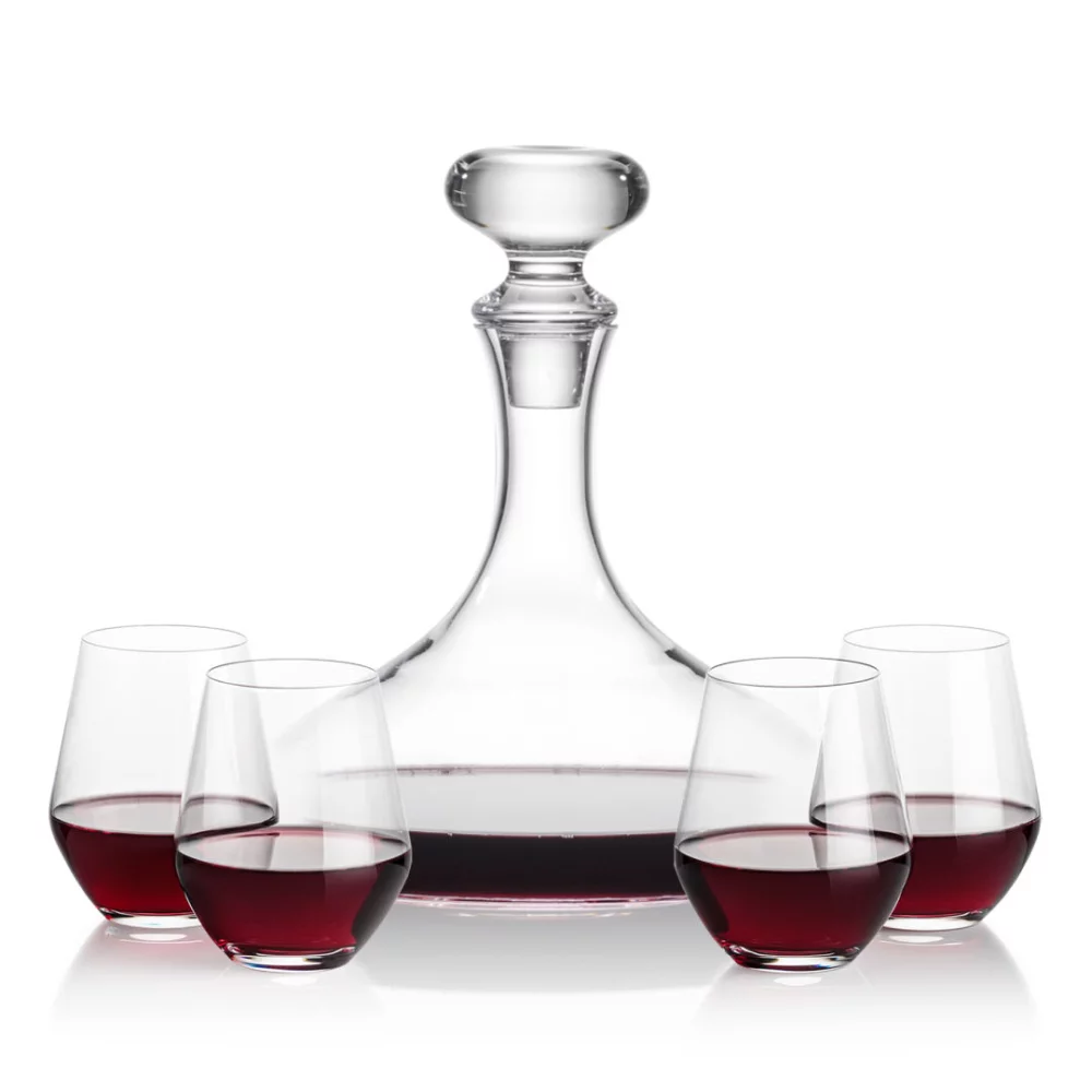 Stratford Decanter & 4 Reina Stemless Wine