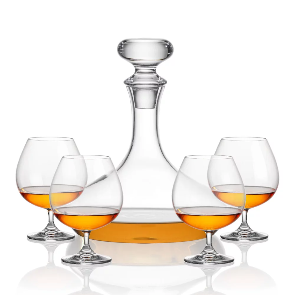 Stratford Decanter & 4 Woodbridge Cognac