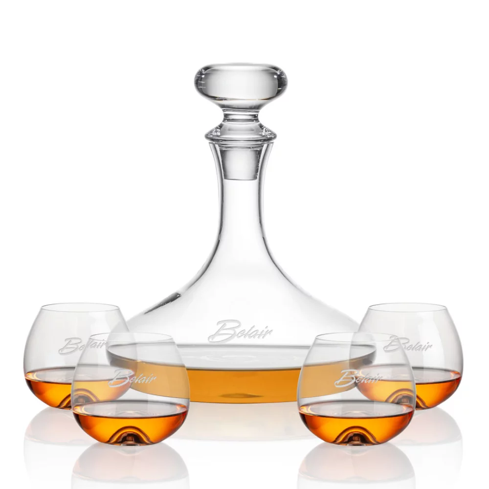 Carafe Stratford et 4 verres à cognac sans pied Boston.