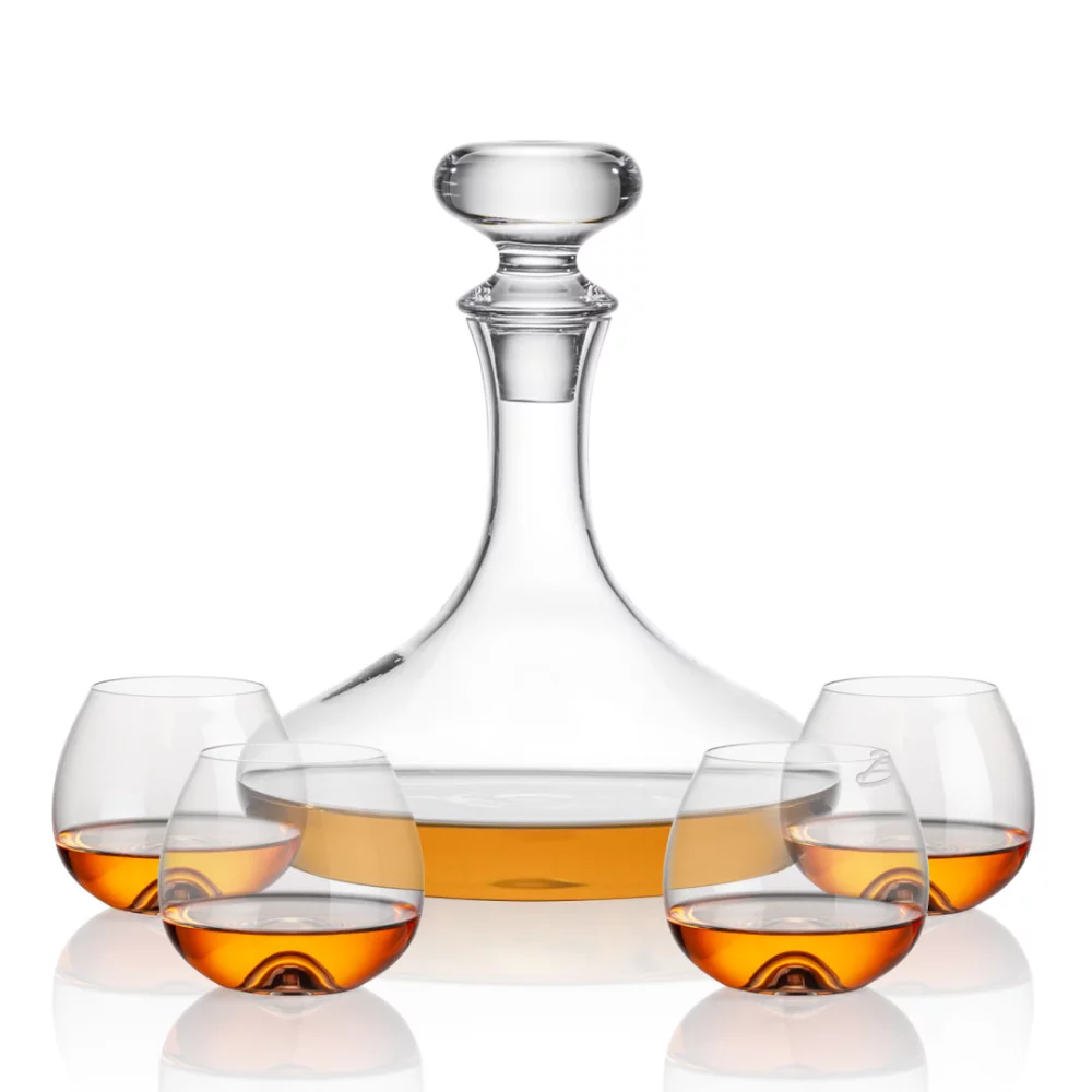 Carafe Stratford et 4 verres à cognac sans pied Boston.