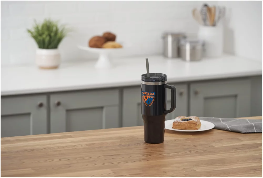 Gobelet Thor de 40 oz avec paille écologique