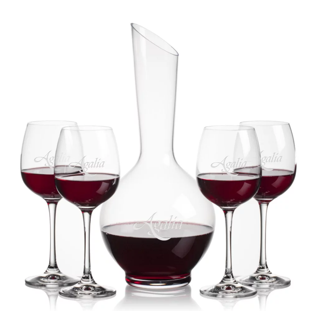 Sanguine Carafe & 4 Wine