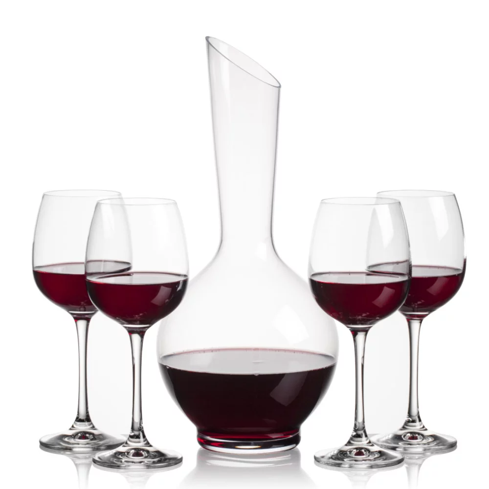 Sanguine Carafe & 4 Wine