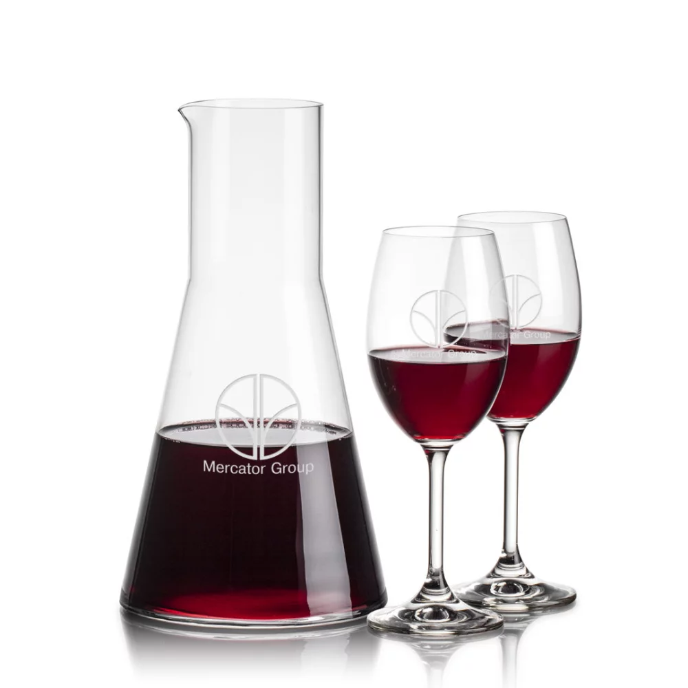 Carafe Torquay et 2 verres à vin