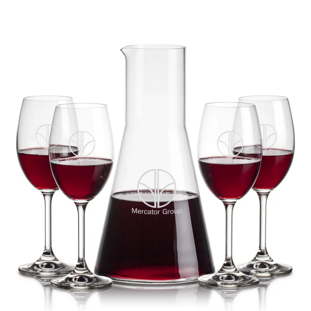 Carafe Torquay et 4 verres à vin