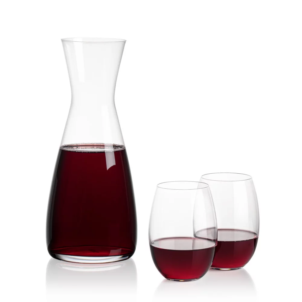 Carafe Portofino et 2 verres à vin sans pied Carlita