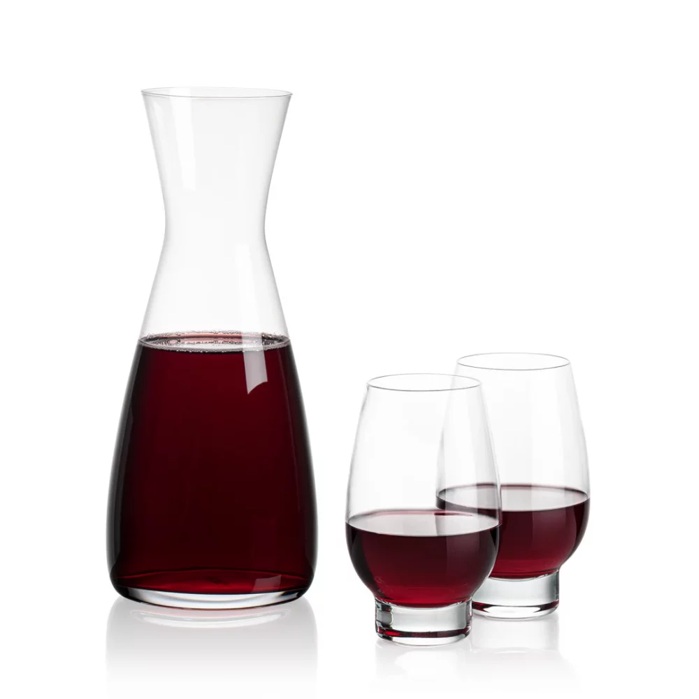 Carafe Portofino et 2 verres à vin sans pied Glenarden