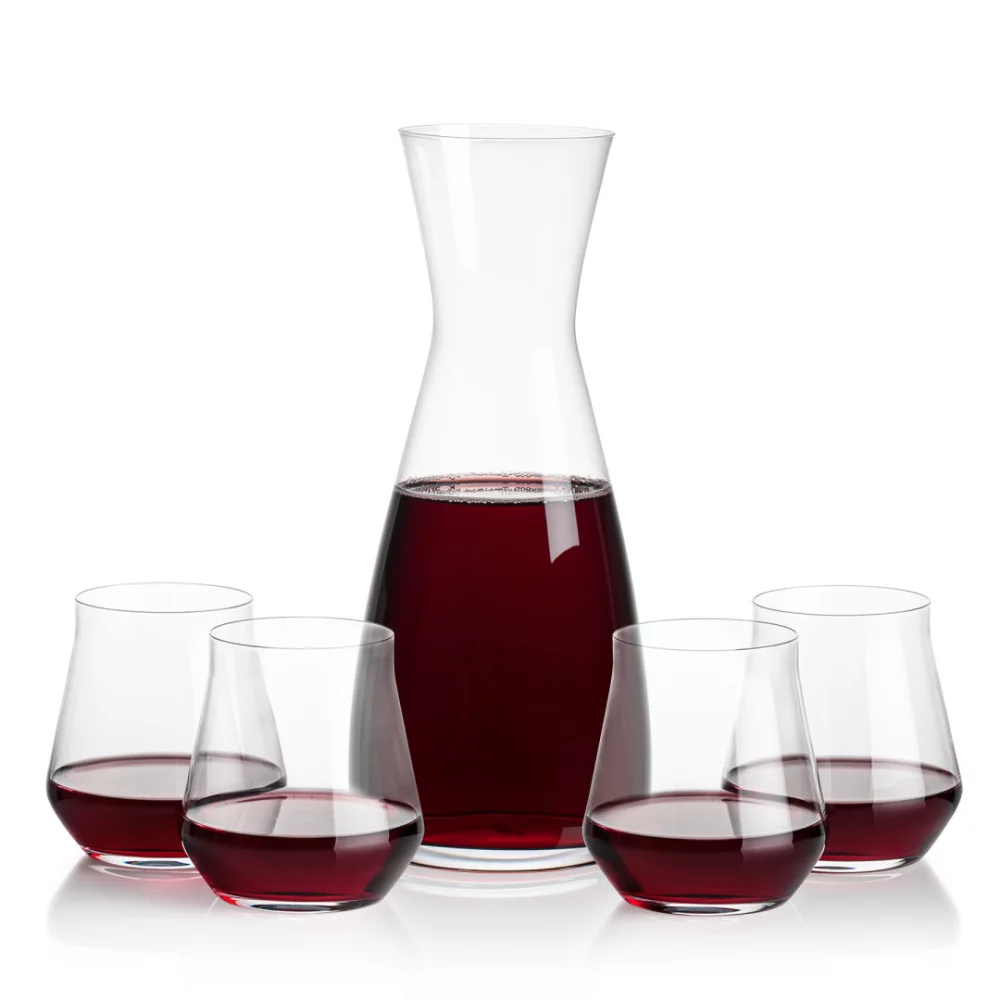 Carafe Portofino et 4 verres à vin sans pied Bretton.