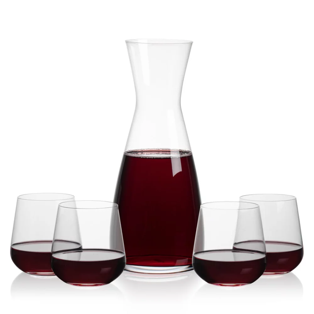 Carafe Portofino et 4 verres à vin sans pied Howden.