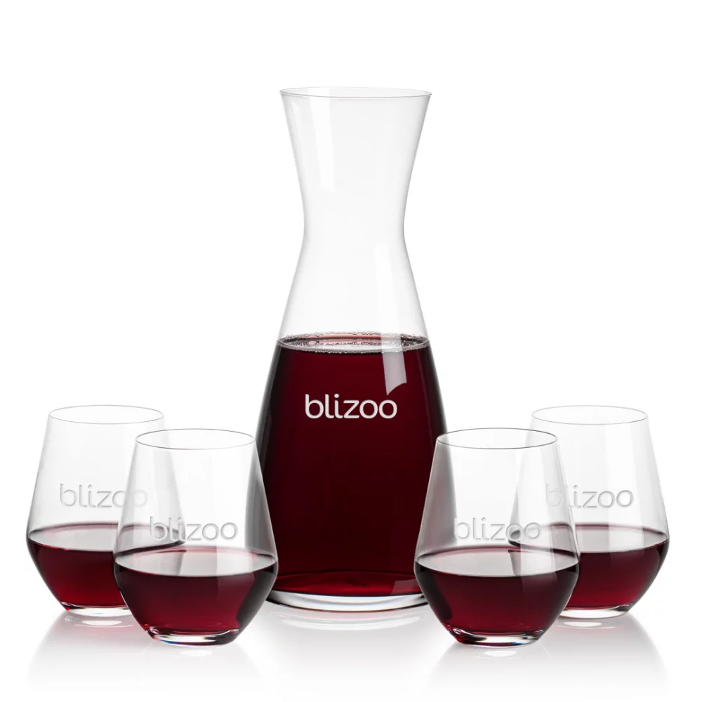 Carafe Portofino et 4 verres à vin sans pied Reina