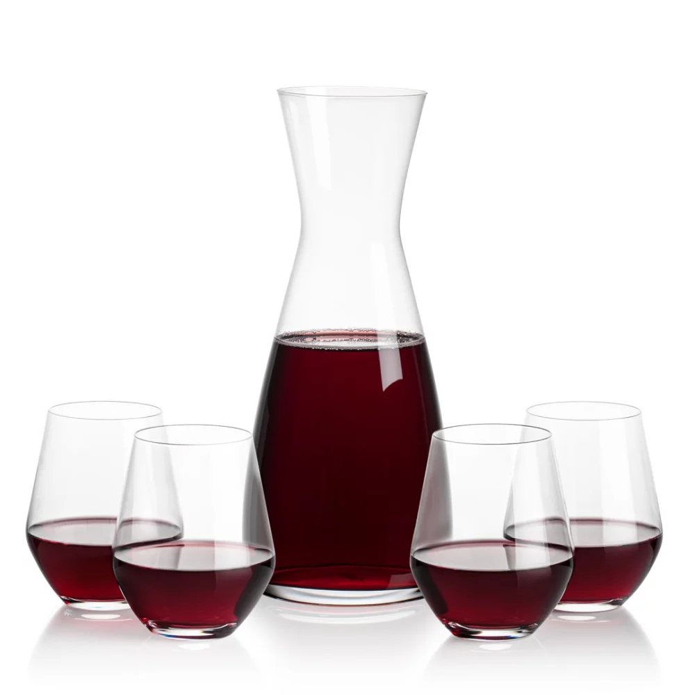 Carafe Portofino et 4 verres à vin sans pied Reina