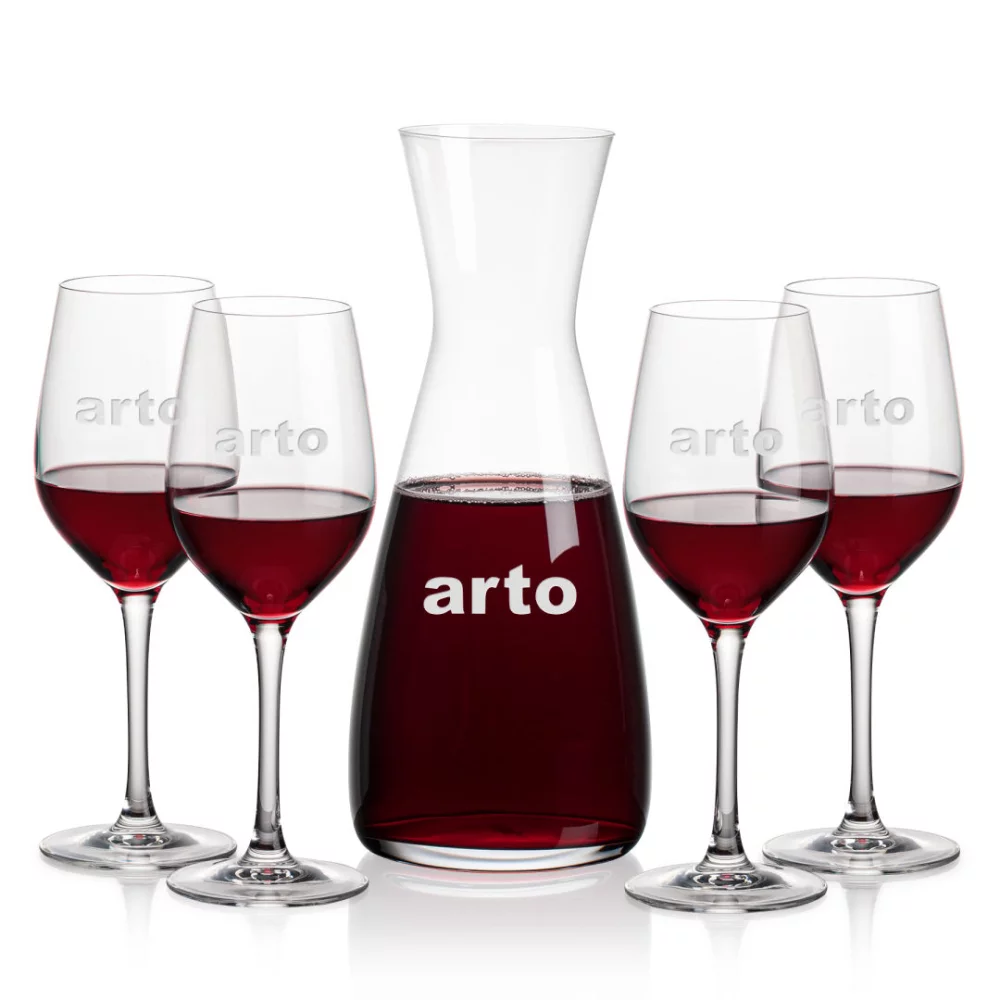 Carafe Portofino et 4 verres à vin Lethbridge
