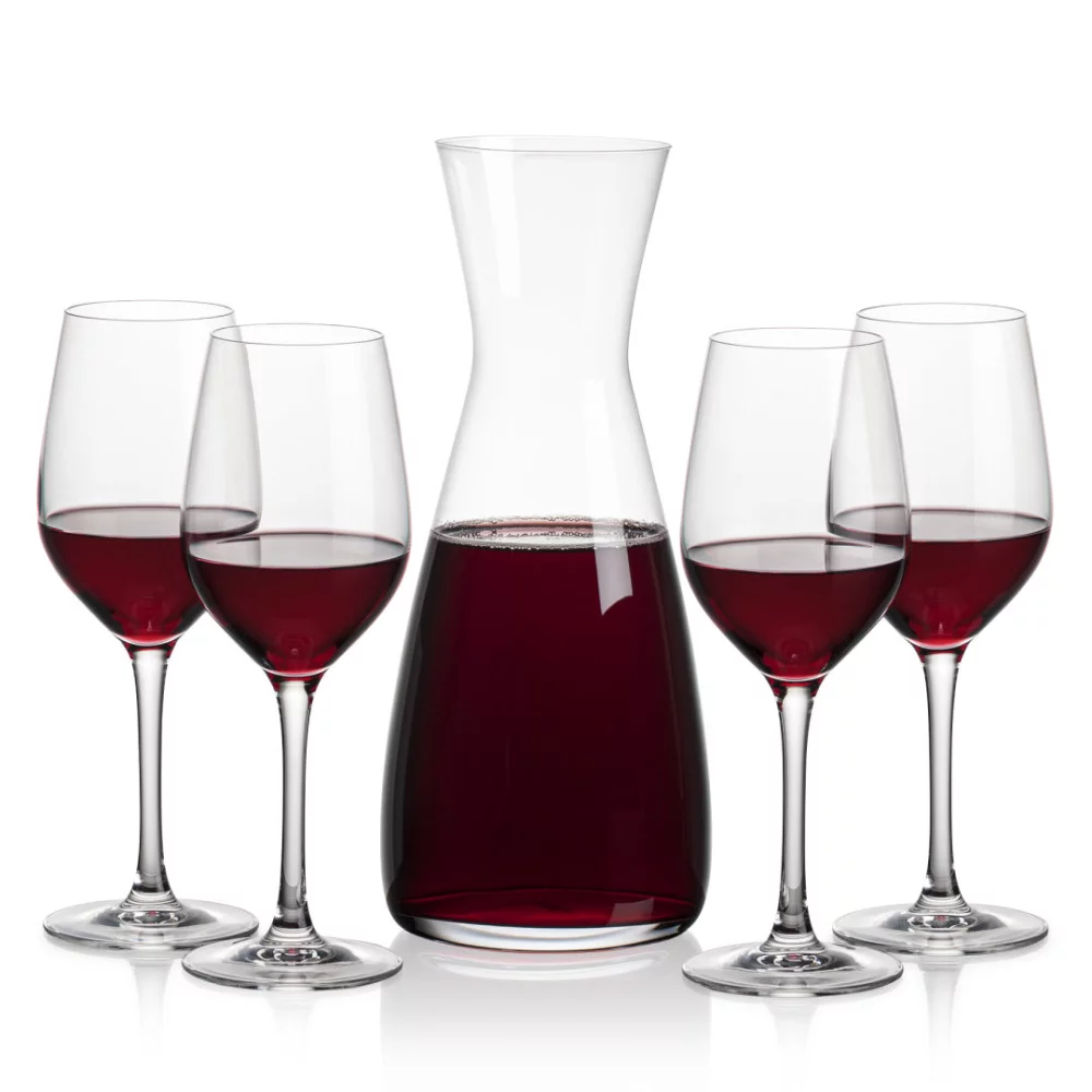 Carafe Portofino et 4 verres à vin Lethbridge