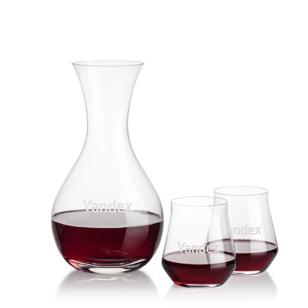Carafe Adelita et 2 verres à vin sans pied Bretton