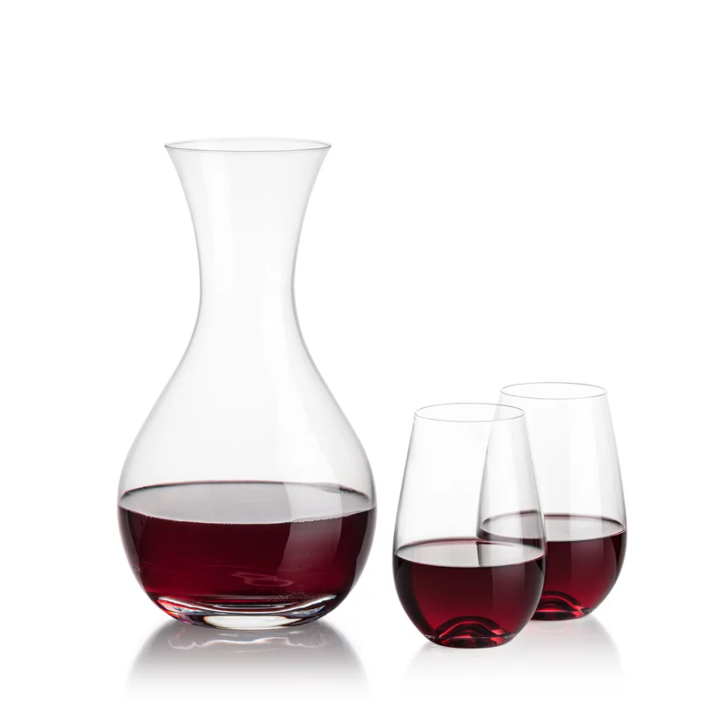 Adelita Carafe & 2 Boston Stemless Wine