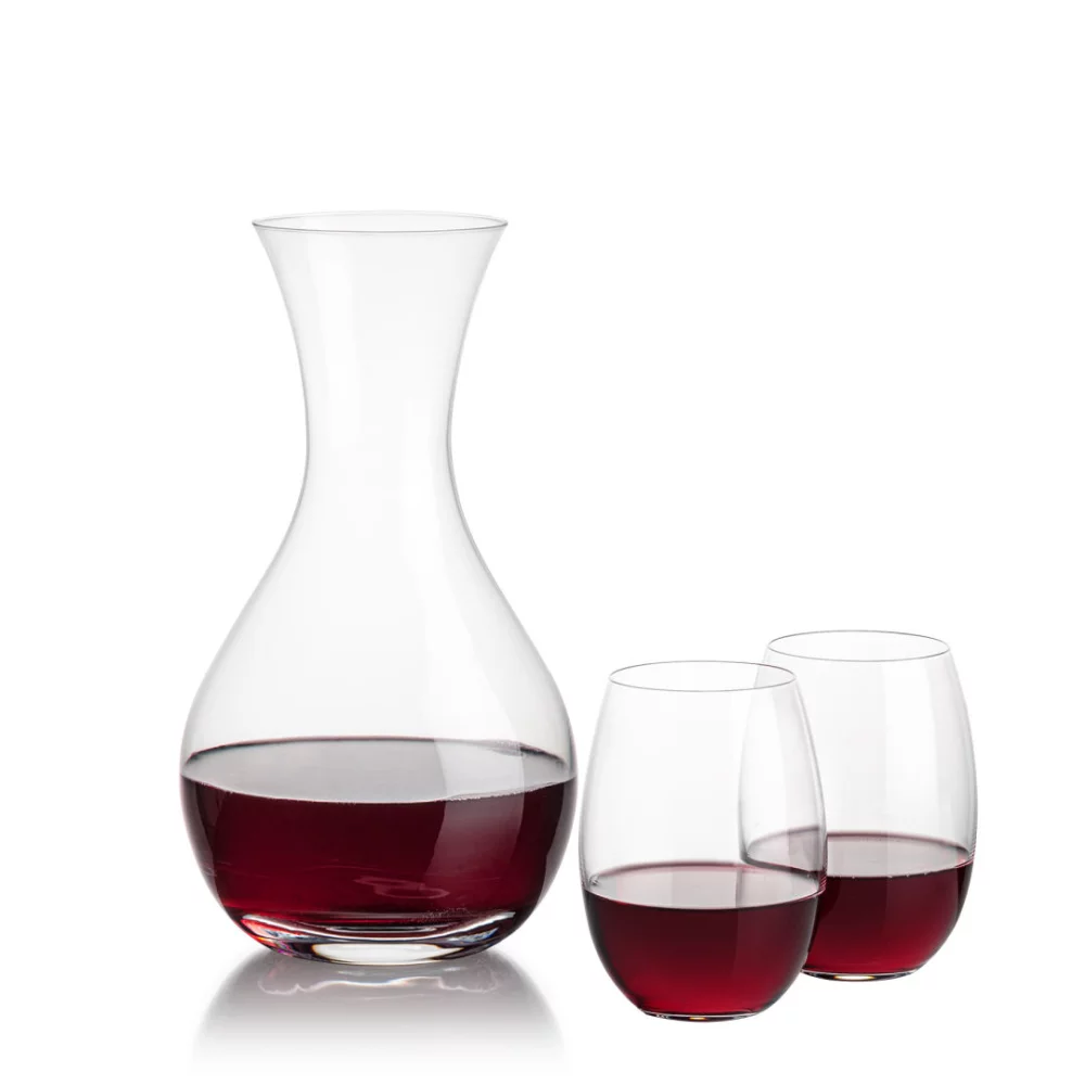 Carafe Adelita et 2 verres à vin sans pied Carlita