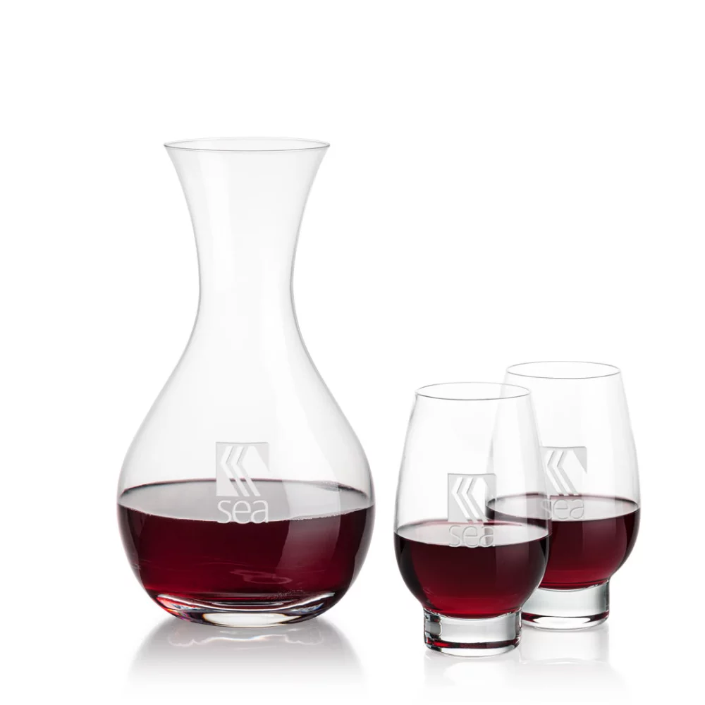 Carafe Adelita et 2 verres à vin sans pied Glenarden
