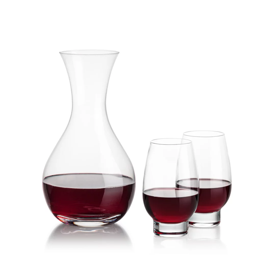 Carafe Adelita et 2 verres à vin sans pied Glenarden