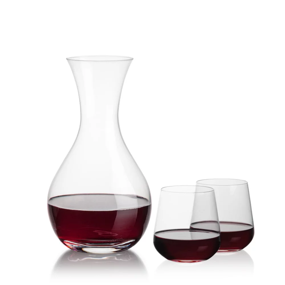 Carafe Adelita et 2 verres à vin sans pied Howden
