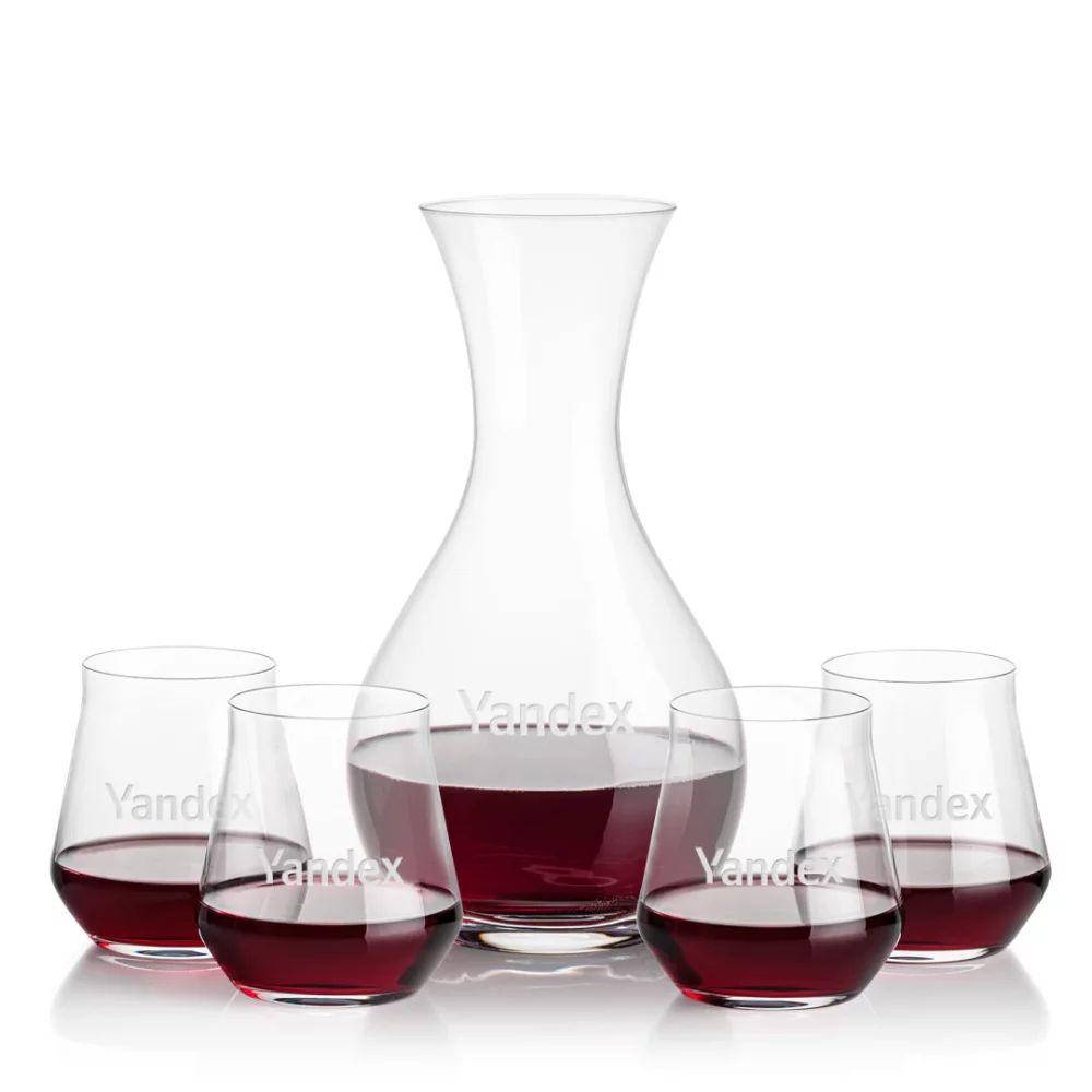 Carafe Adelita et 4 verres à vin sans pied Bretton