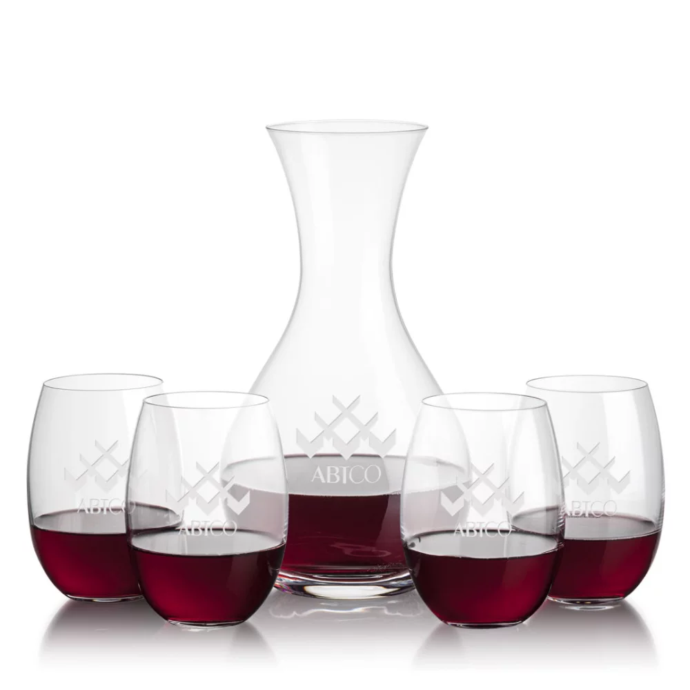 Carafe Adelita et 4 verres à vin sans pied Carlita