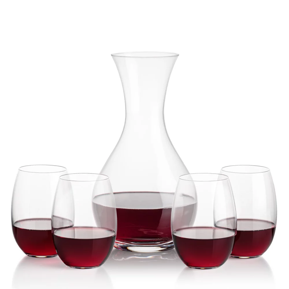 Adelita Carafe & 4 Carlita Stemless Wine