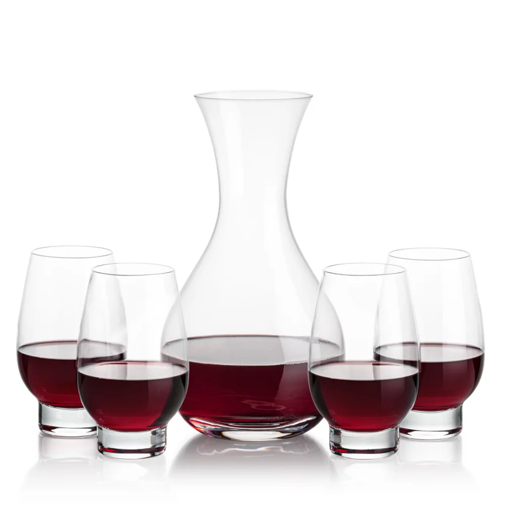 Carafe Adelita et 4 verres à vin sans pied Glenarden