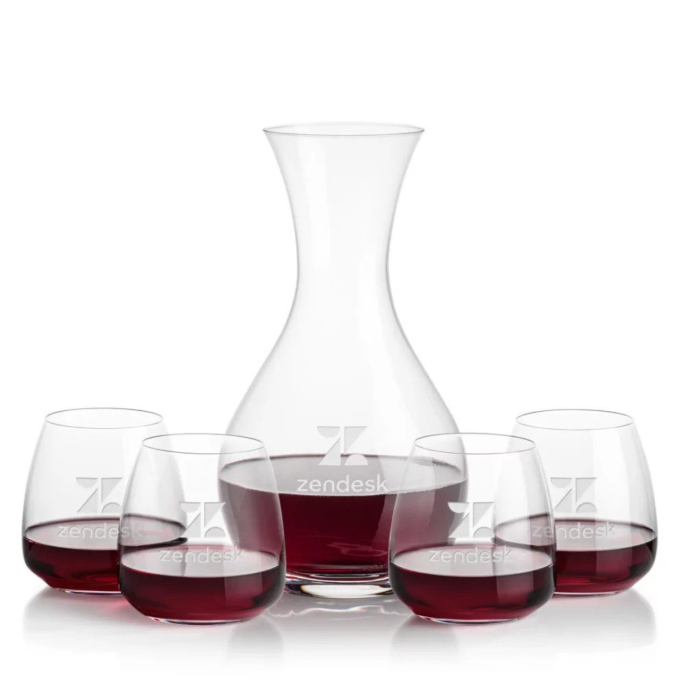 Carafe Adelita et 4 verres à vin sans pied Hogarth