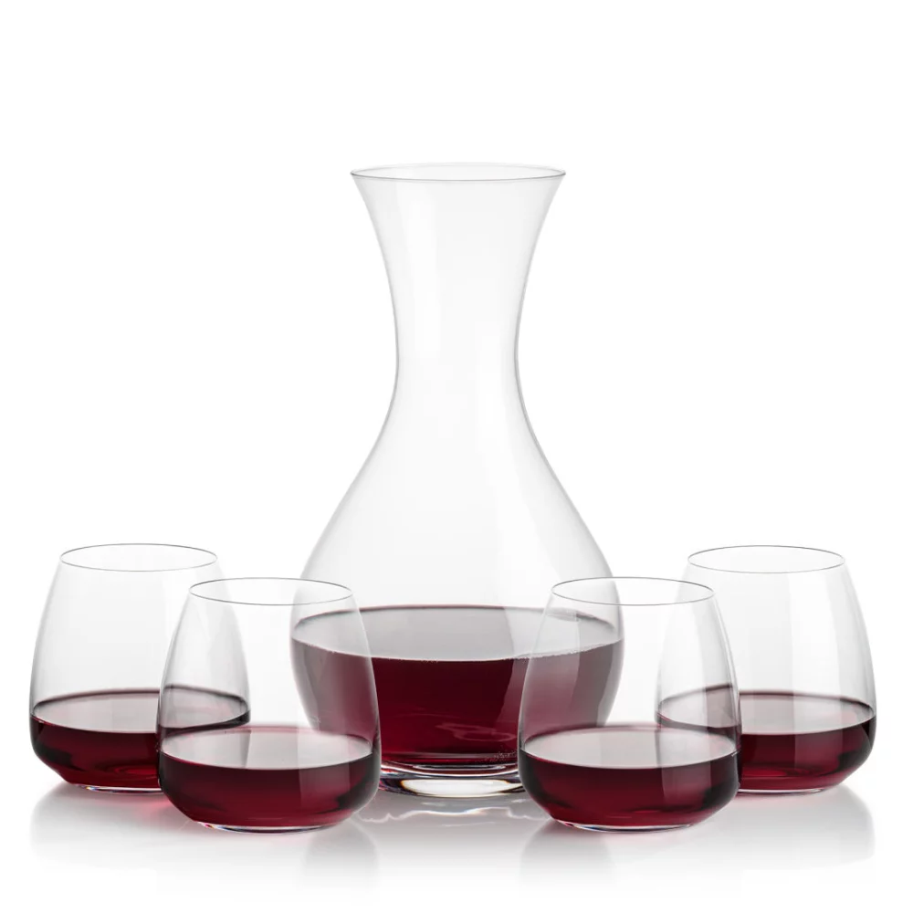 Carafe Adelita et 4 verres à vin sans pied Hogarth