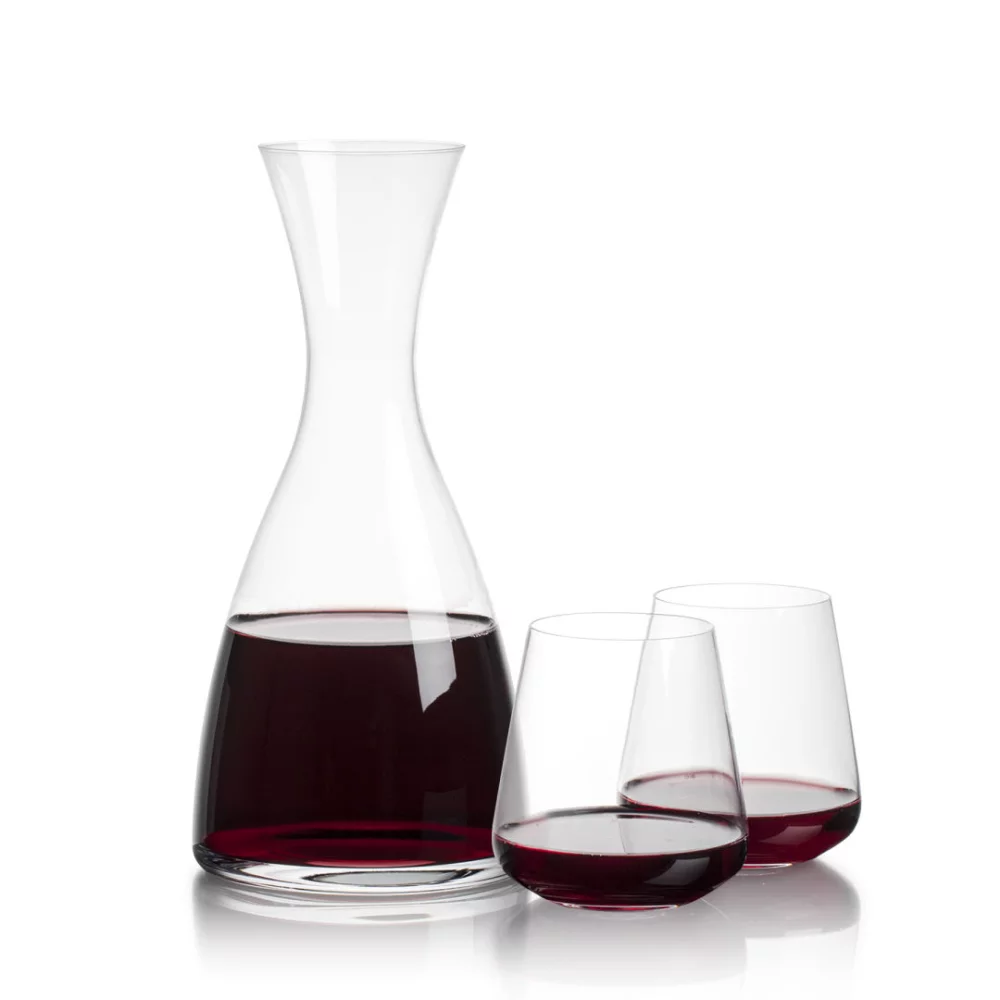 Carafe Barham et 2 verres à vin sans pied Breckland