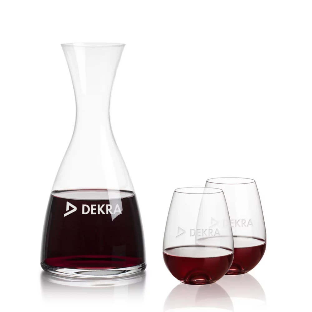 Carafe Barham et 2 verres à vin sans pied Edderton