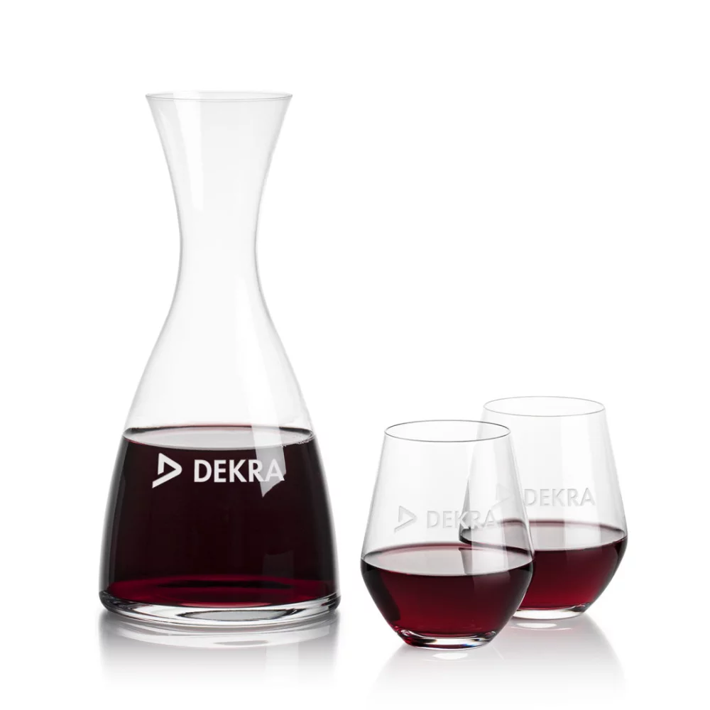 Carafe Barham et 2 verres à vin sans pied Reina